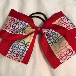 Rainbow cheer bow